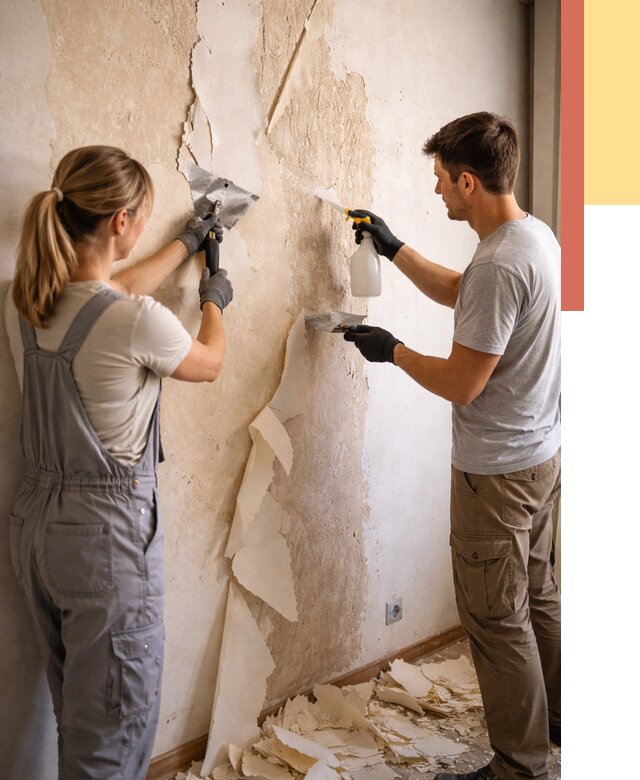 Снятие старых обоев в Тобольске от 5338 руб. под ключ недорого | ОТДЕЛОЧНИК-Тбл