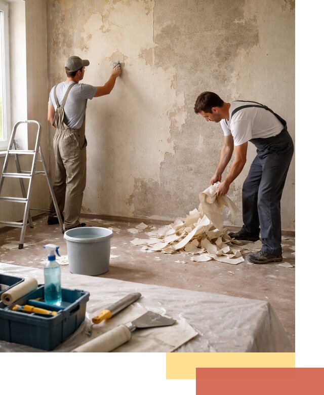 Снятие старых обоев в Тобольске быстро и качественно