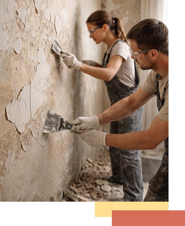 Снятие старой шпаклевки и подготовка поверхностей в Тобольске