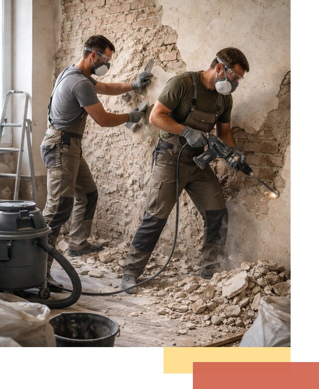 Демонтаж штукатурки со стен в Тобольске быстро и аккуратно