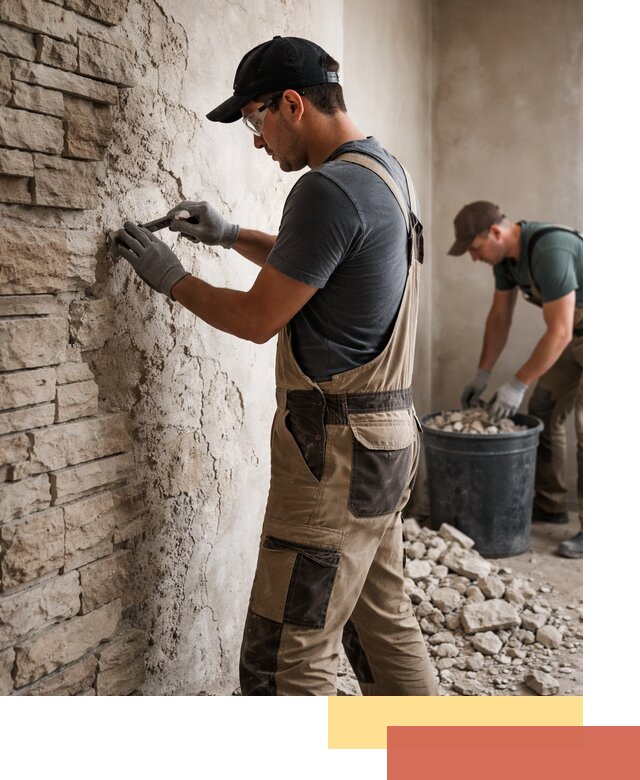 Демонтаж декоративного камня в Тобольске профессионально и безопасно