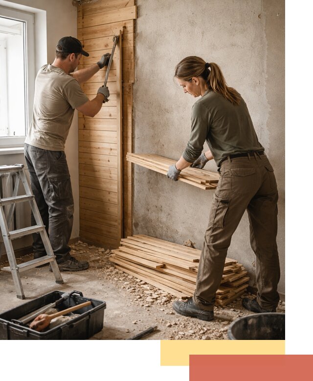 Демонтаж вагонки со стен в Тобольске — профессиональный демонтаж