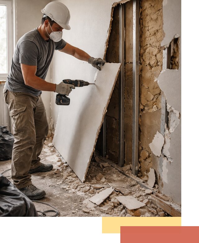 Демонтаж гипсокартона со стен в Тобольске качественно и быстро