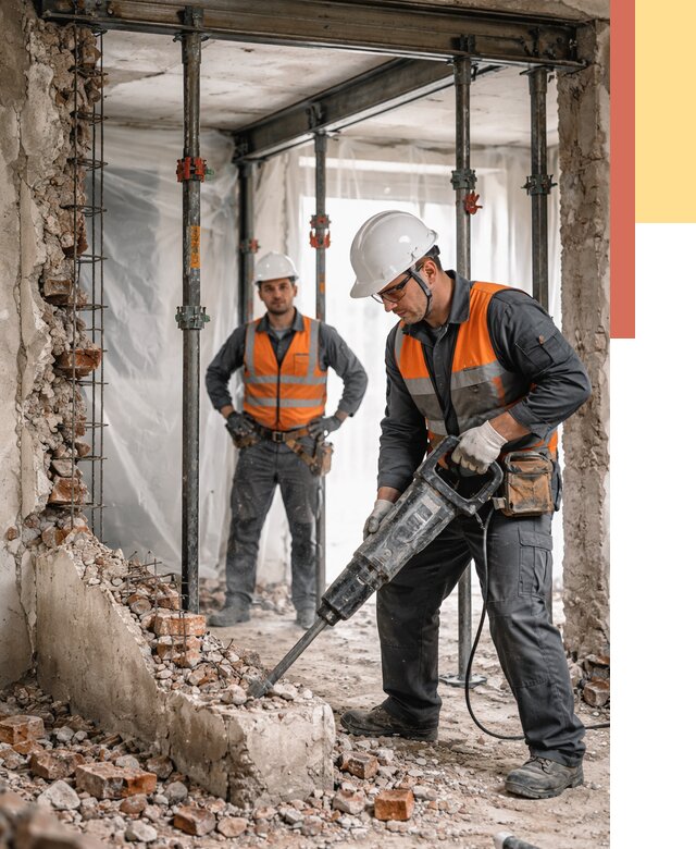 Снос несущих стен в Тобольске от 10421 руб. — демонтаж несущей стены под ключ | ОТДЕЛОЧНИК-Тбл