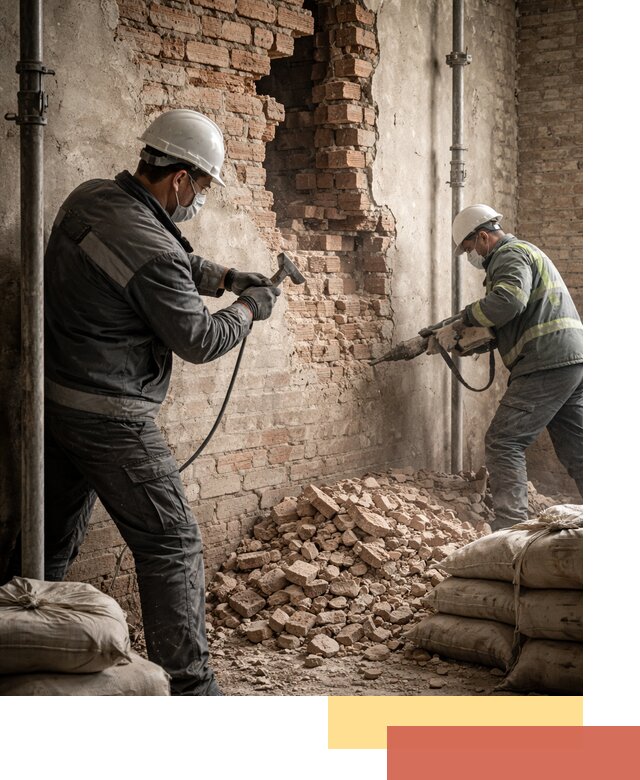 Демонтаж кирпичных стен в Тобольске быстро и безопасно