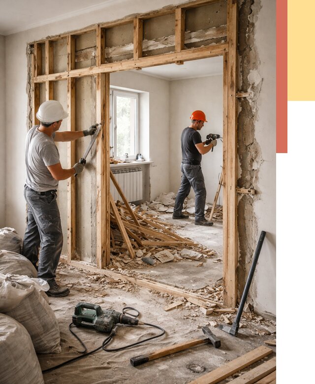 Демонтаж деревянных перегородок в Тобольске от 3253 руб. — быстро и недорого | ОТДЕЛОЧНИК-Тбл