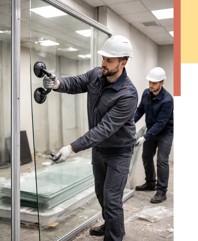 Демонтаж стеклянных перегородок в Тобольске от 3253 руб. — быстро и недорого | ОТДЕЛОЧНИК-Тбл