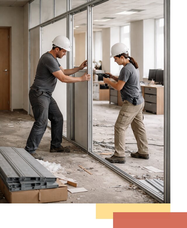 Демонтаж алюминиевых перегородок в Тобольске быстро и аккуратно