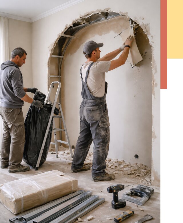 Демонтаж арки из гипсокартона в Тобольске от 3558 руб. — услуги под ключ | ОТДЕЛОЧНИК-Тбл