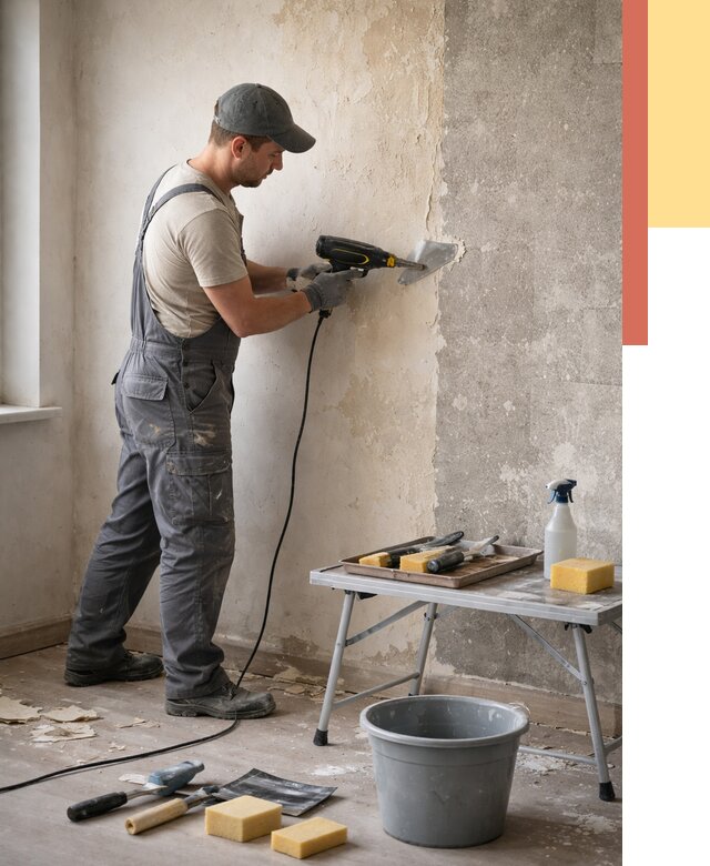 Очистка стен от клея в Тобольске от 1881 руб. — снятие и удаление клея со стен | ОТДЕЛОЧНИК-Тбл