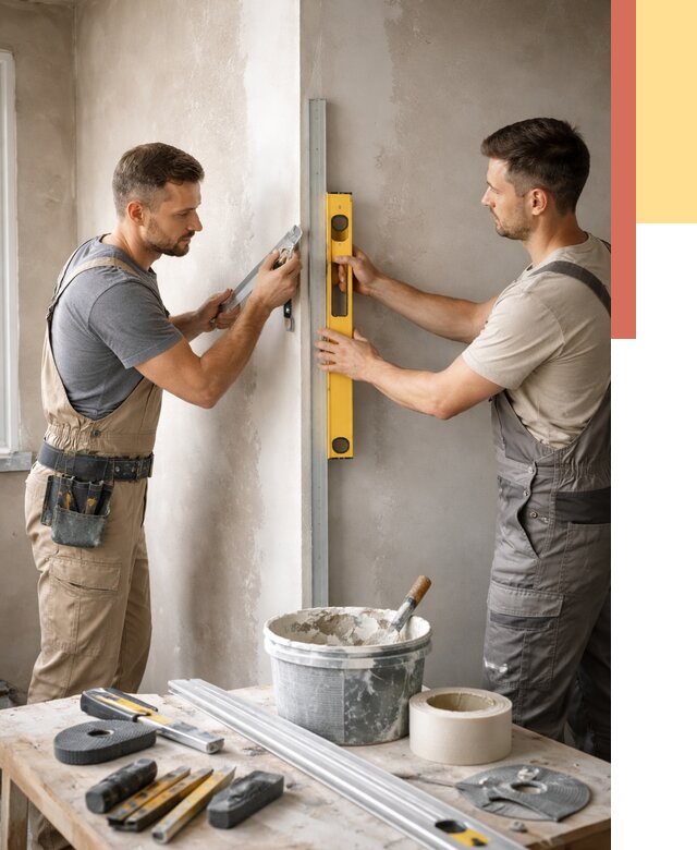 Выведение углов стен в Тобольске от 1881 руб. быстро и недорого | ОТДЕЛОЧНИК-Тбл