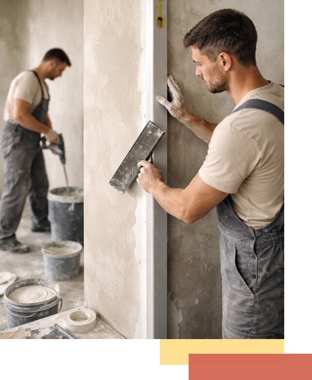 Выведение углов стен в Тобольске: монтаж и оштукатуривание