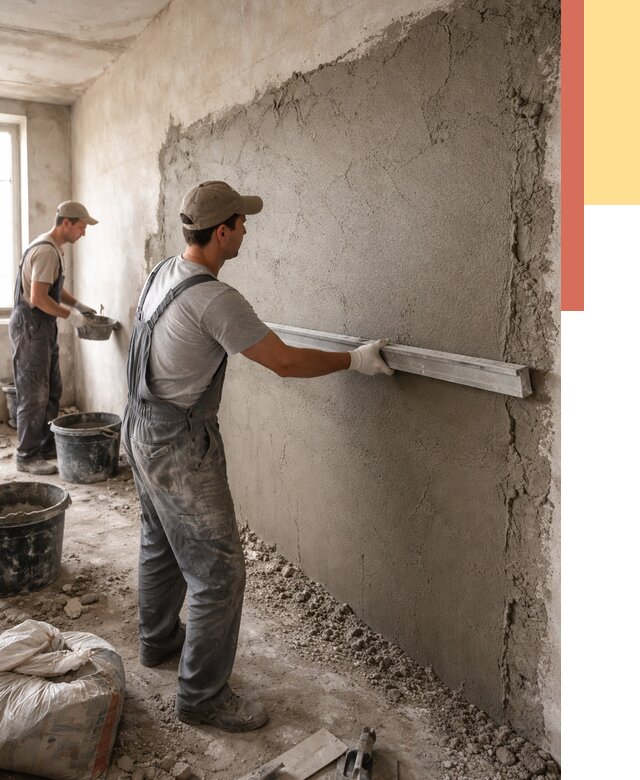 Цементная штукатурка стен в Тобольске от 4575 руб/м2 — быстро и недорого | ОТДЕЛОЧНИК-Тбл