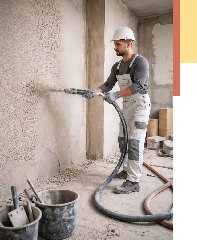 Машинная штукатурка стен в Тобольске под ключ от 6609 руб./м2 | ОТДЕЛОЧНИК-Тбл