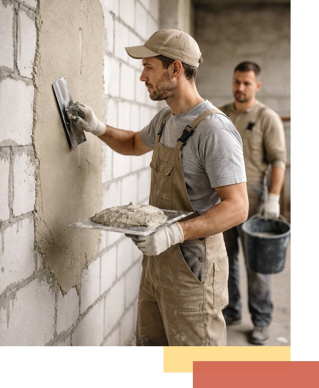 Штукатурка стен из газобетона в Тобольске под ключ