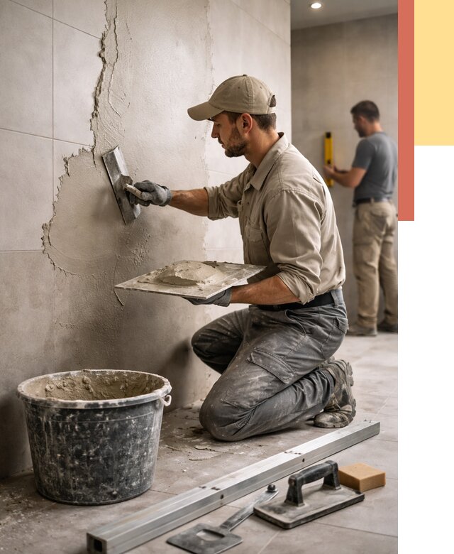 Штукатурка стен в ванной в Тобольске от 4575 руб./м² — выравнивание под ключ | ОТДЕЛОЧНИК-Тбл