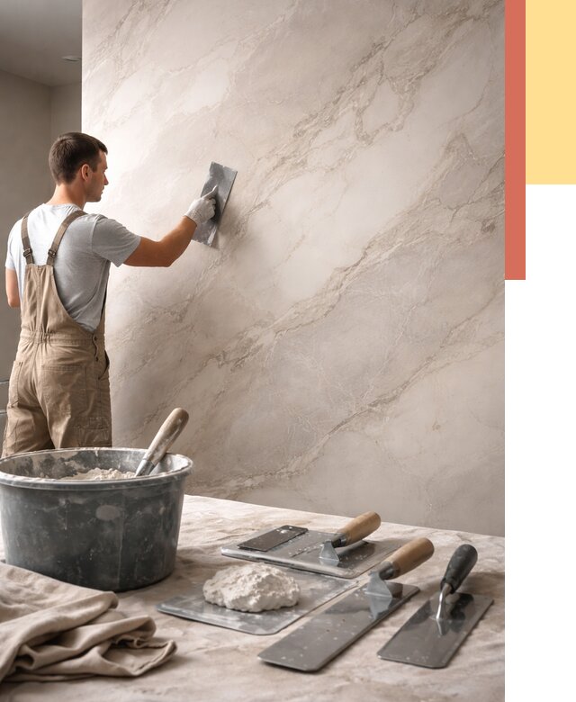 Декоративная штукатурка под мрамор в Тобольске от 2847 руб./м² — быстро и недорого | ОТДЕЛОЧНИК-Тбл