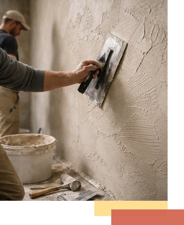 Фактурная штукатурка стен в Тобольске — монтаж, отделка, реставрация