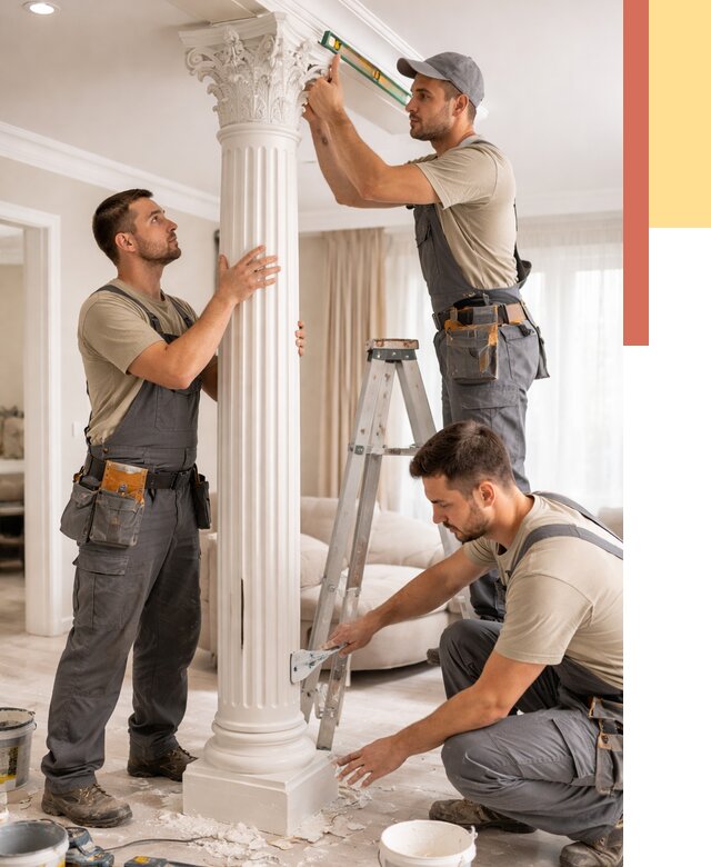 Установка декоративных колонн в Тобольске от 12200 руб. под ключ | ОТДЕЛОЧНИК-Тбл