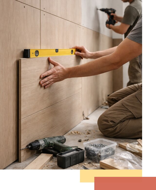 Профессиональный монтаж МДФ панелей на стены в Тобольске