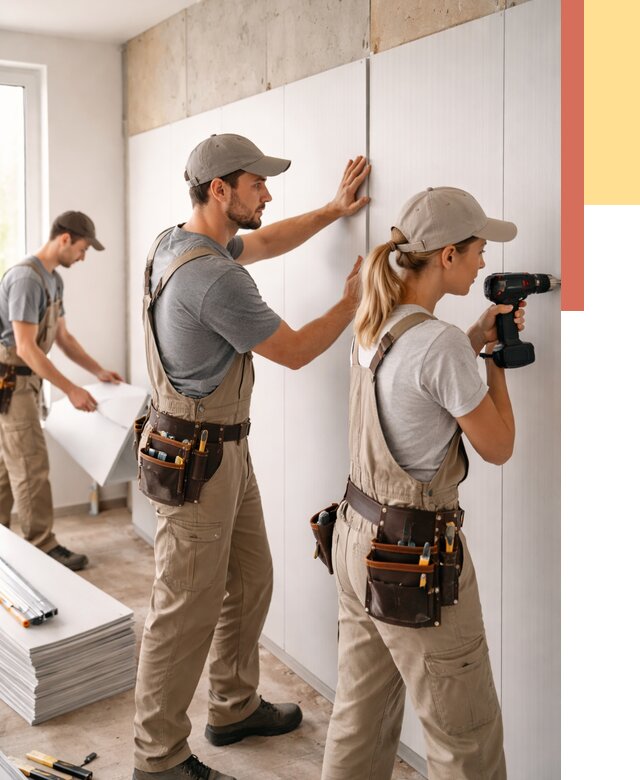 Монтаж ПВХ панелей на стены в Тобольске от 458 руб/м2 — быстро и недорого | ОТДЕЛОЧНИК-Тбл