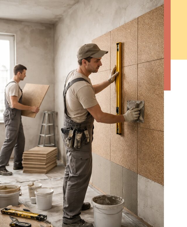 Монтаж пробковых панелей на стены в Тобольске от 3558 руб. — ОТДЕЛОЧНИК-Тбл