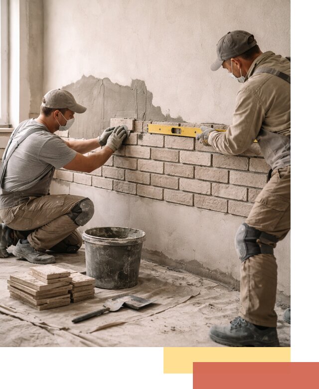 Монтаж декоративного кирпича профессионально в Тобольске