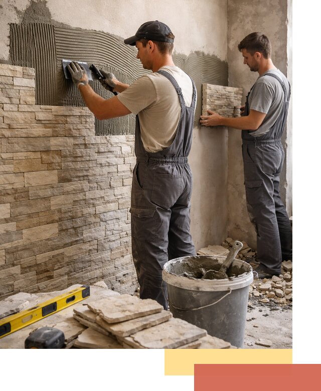 Монтаж искусственного камня в Тобольске — облицовка стен и фасадов