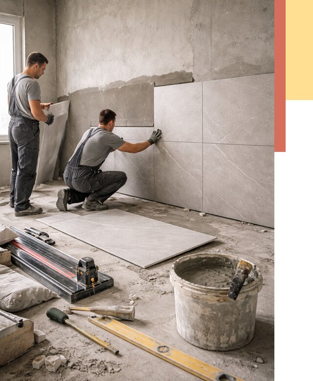 Облицовка стен керамогранитом в Тобольске от 4270 руб./м² — услуги под ключ | ОТДЕЛОЧНИК-Тбл