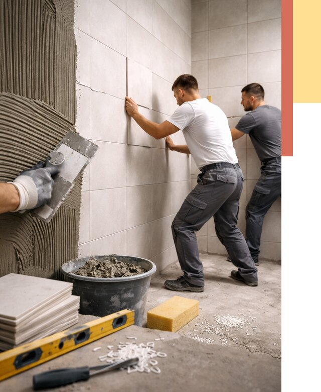 Укладка плитки на стены в Тобольске от 864 руб. — качественно и недорого | ОТДЕЛОЧНИК-Тбл