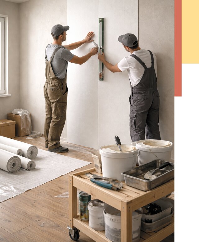 Поклейка стеклообоев в Тобольске от 6609 руб. за м2 — быстро и недорого | ОТДЕЛОЧНИК-Тбл