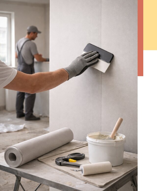 Поклейка обоев под покраску в Тобольске от 3558 руб. за м2 | ОТДЕЛОЧНИК-Тбл