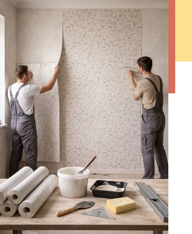 Поклейка обоев с подбором рисунка в Тобольске от 3558 руб. | ОТДЕЛОЧНИК-Тбл - быстро и недорого