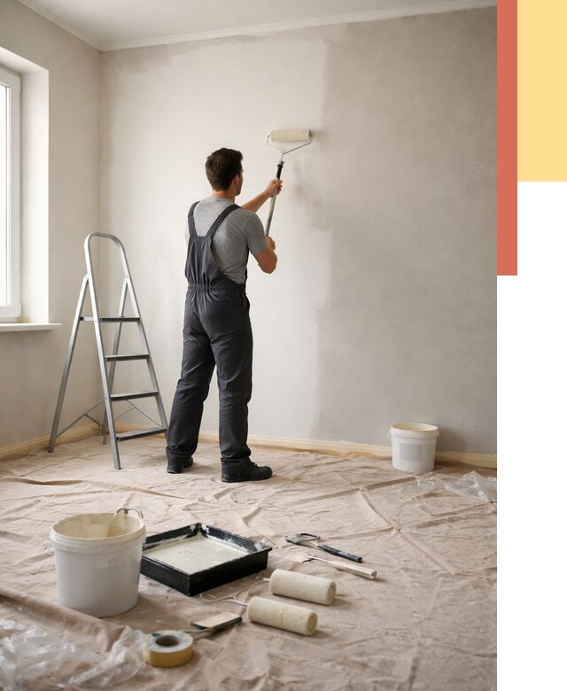 Покраска стен моющейся краской в Тобольске от 356 руб./м² — быстро и недорого | ОТДЕЛОЧНИК-Тбл