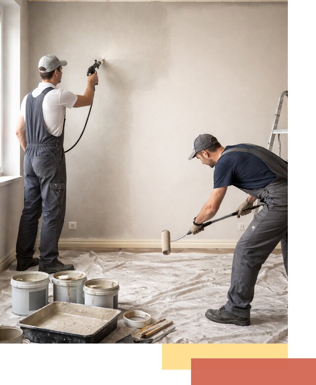 Покраска стен моющейся краской и защита поверхностей в Тобольске