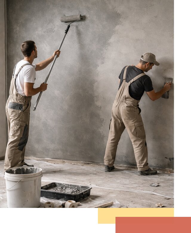 Покраска стен под бетон в Тобольске профессионально и недорого