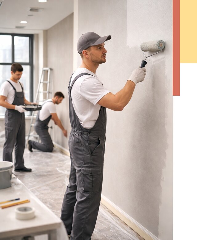 Покраска стен в офисе в Тобольске от 8642 руб. — быстро и недорого | ОТДЕЛОЧНИК-Тбл