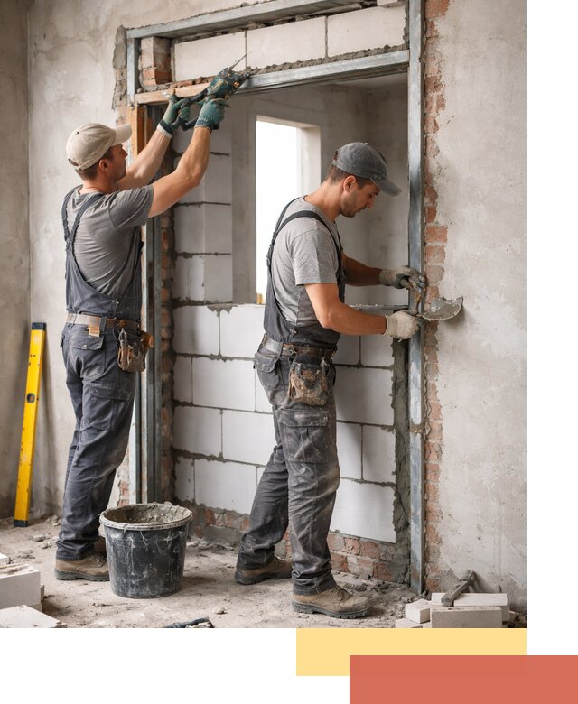 Закладка дверного проема под ключ в Тобольске: демонтаж, монтаж, отделка