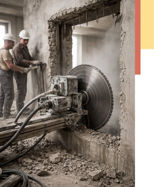 Алмазная резка проемов в Тобольске от 4575 руб. быстро и недорого | ОТДЕЛОЧНИК-Тбл