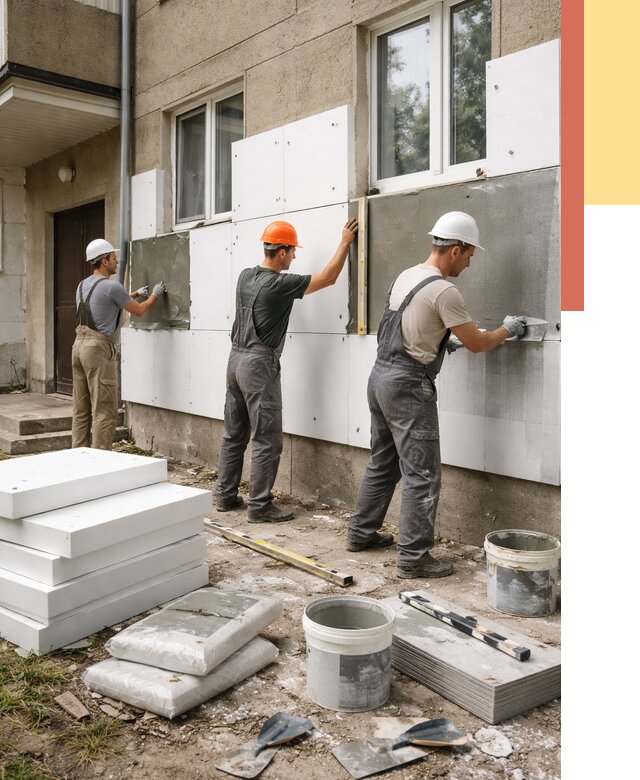 Утепление стен пенопластом в Тобольске от 1779 руб. — недорого и под ключ | ОТДЕЛОЧНИК-Тбл