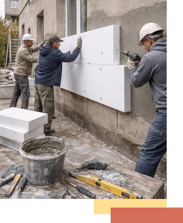 Утепление наружных стен пенопластом в Тобольске