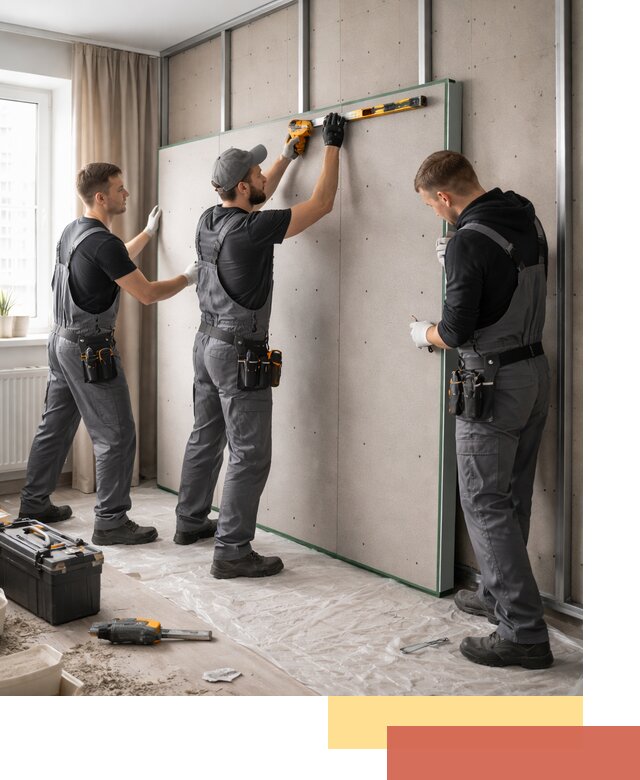 Шумоизоляция стен панелями ЗИПС в Тобольске для жилых и коммерческих помещений