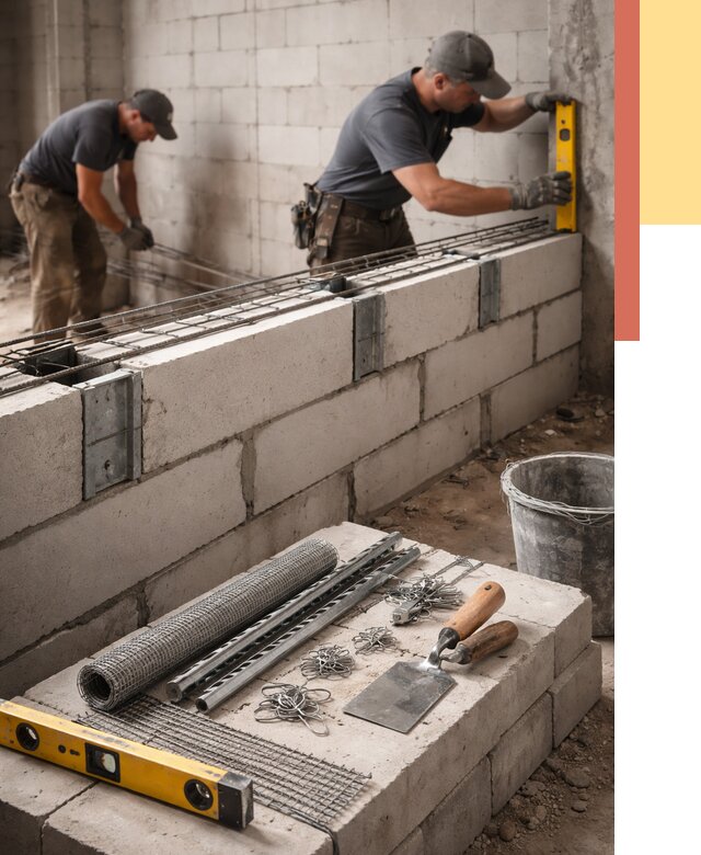 Армирование кладки перегородок в Тобольске от 763 руб. под ключ | ОТДЕЛОЧНИК-Тбл