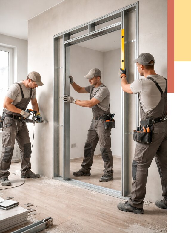 Устройство дверного проема в перегородке в Тобольске от 4575 руб. под ключ | ОТДЕЛОЧНИК-Тбл