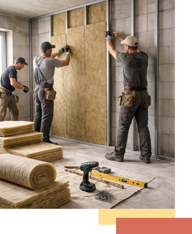 Шумоизоляция перегородок из блоков в Тобольске — монтаж и защита шумоизоляцией