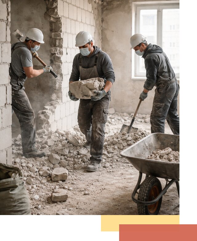 Демонтаж блочных перегородок в Тобольске быстро и аккуратно