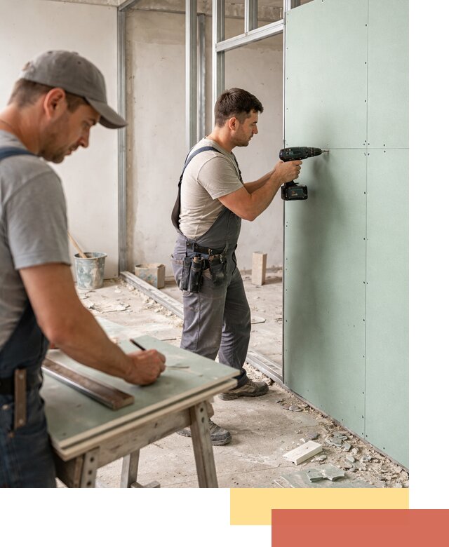 Перегородки из влагостойкого гипсокартона под ключ в Тобольске