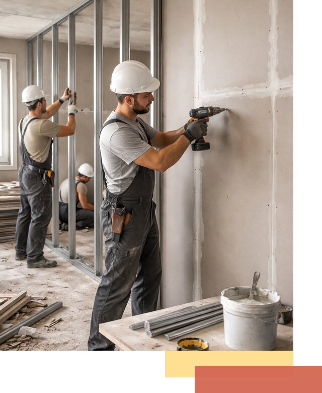 Перегородки из огнестойкого гипсокартона в Тобольске под ключ