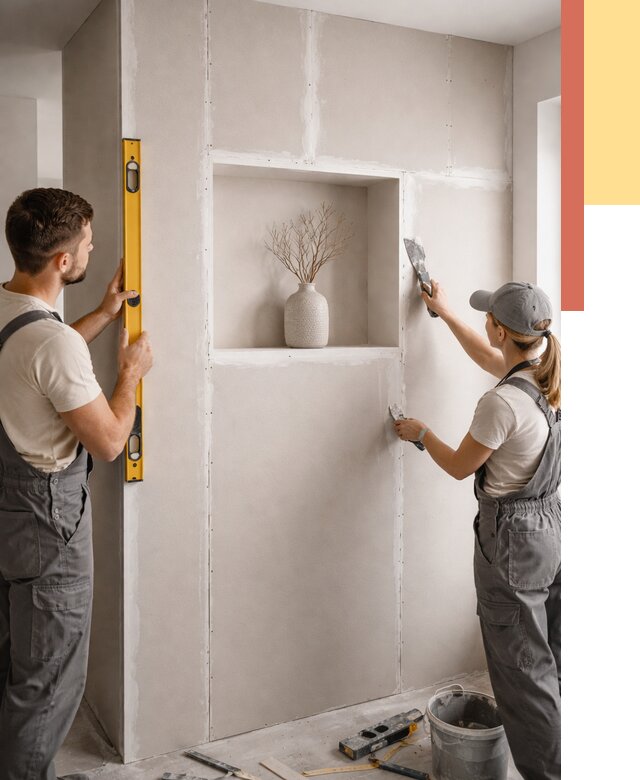 Перегородка из гипсокартона с нишей в Тобольске от 3304 руб. под ключ | ОТДЕЛОЧНИК-Тбл