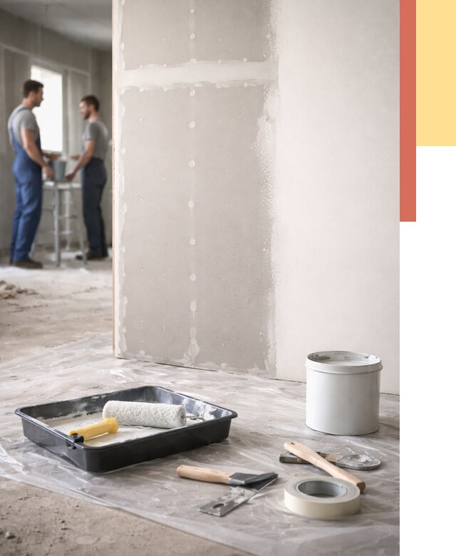 Покраска перегородок из гипсокартона в Тобольске от 4575 руб. под ключ | ОТДЕЛОЧНИК-Тбл